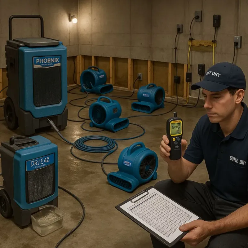 Structural Drying and Dehumidification process in Saint Albans, VT